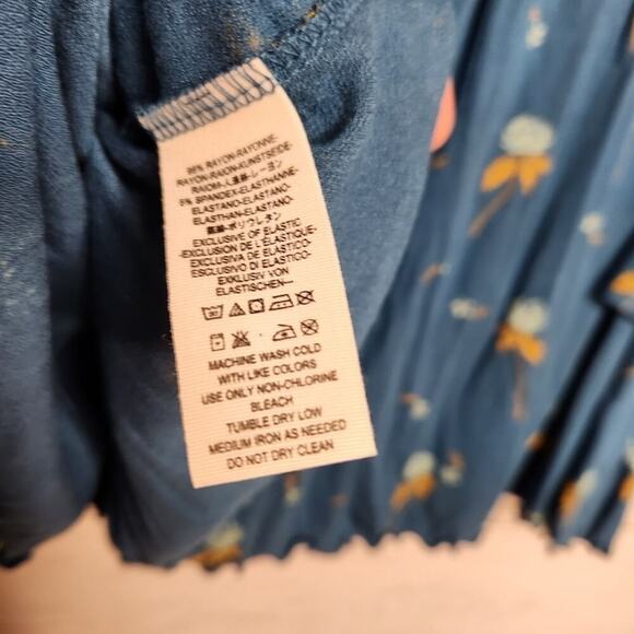 FREE PEOPLE Lana Blouse Size Small Mermaid Blue‎ - Picture 11 of 11